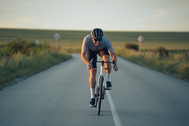 Riding a road bike Riding a road bike